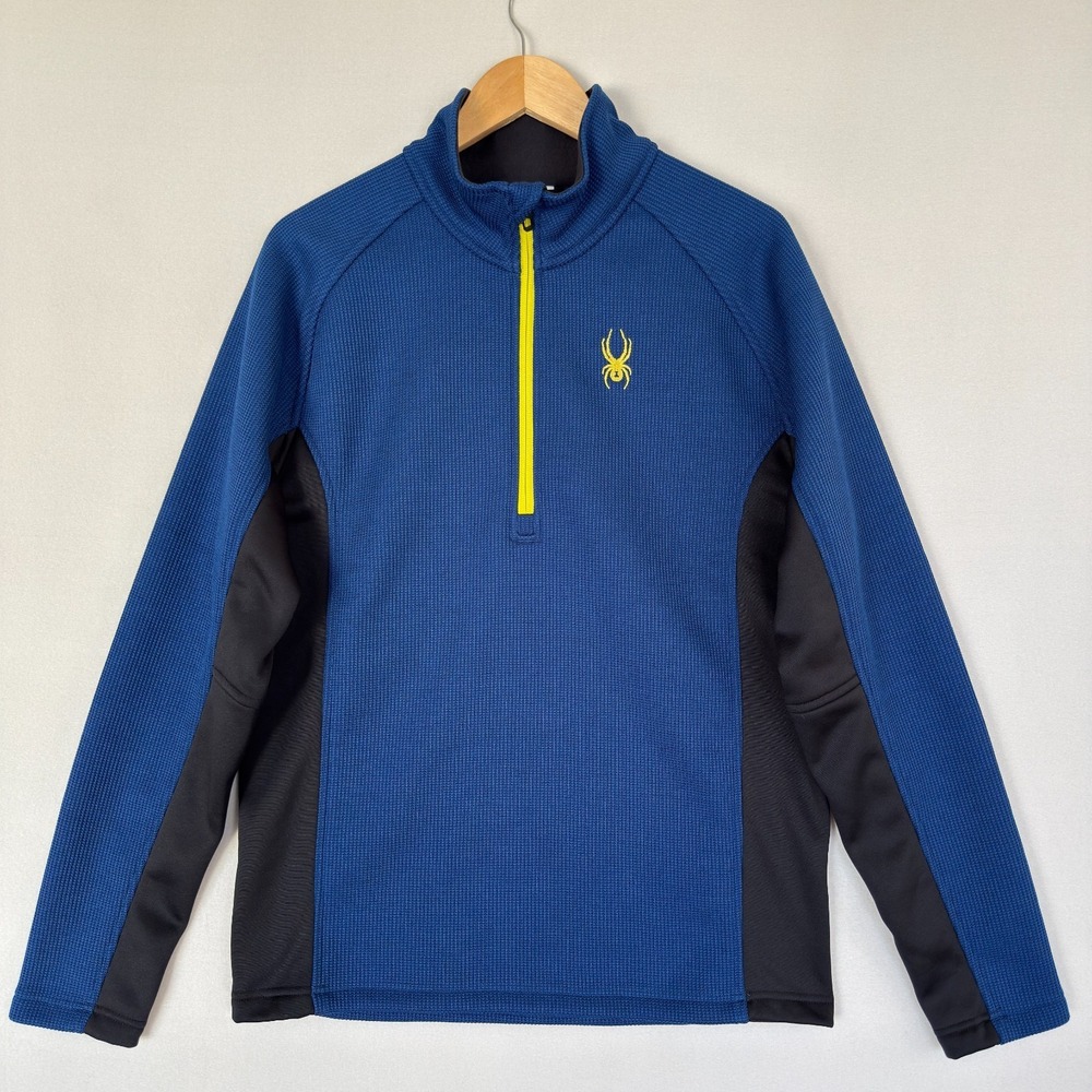 SPYDER Outbound‎ Sweater 1/4 Zip Pullover Fleece Jacket Men's Size M Blue Black